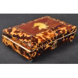 19TH CENTURY TORTOISESHELL TRINKET BOX