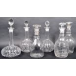 MIXED COLLECTION OF SIX 19TH CENTURY CUT GLASS DECANTERS