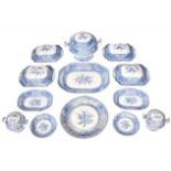 LARGE VICTORIAN SPODE BLUE & WHITE DINNER SERVICE