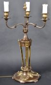 EDWARDIAN BRONZE AND ORMOLU DESK LAMP