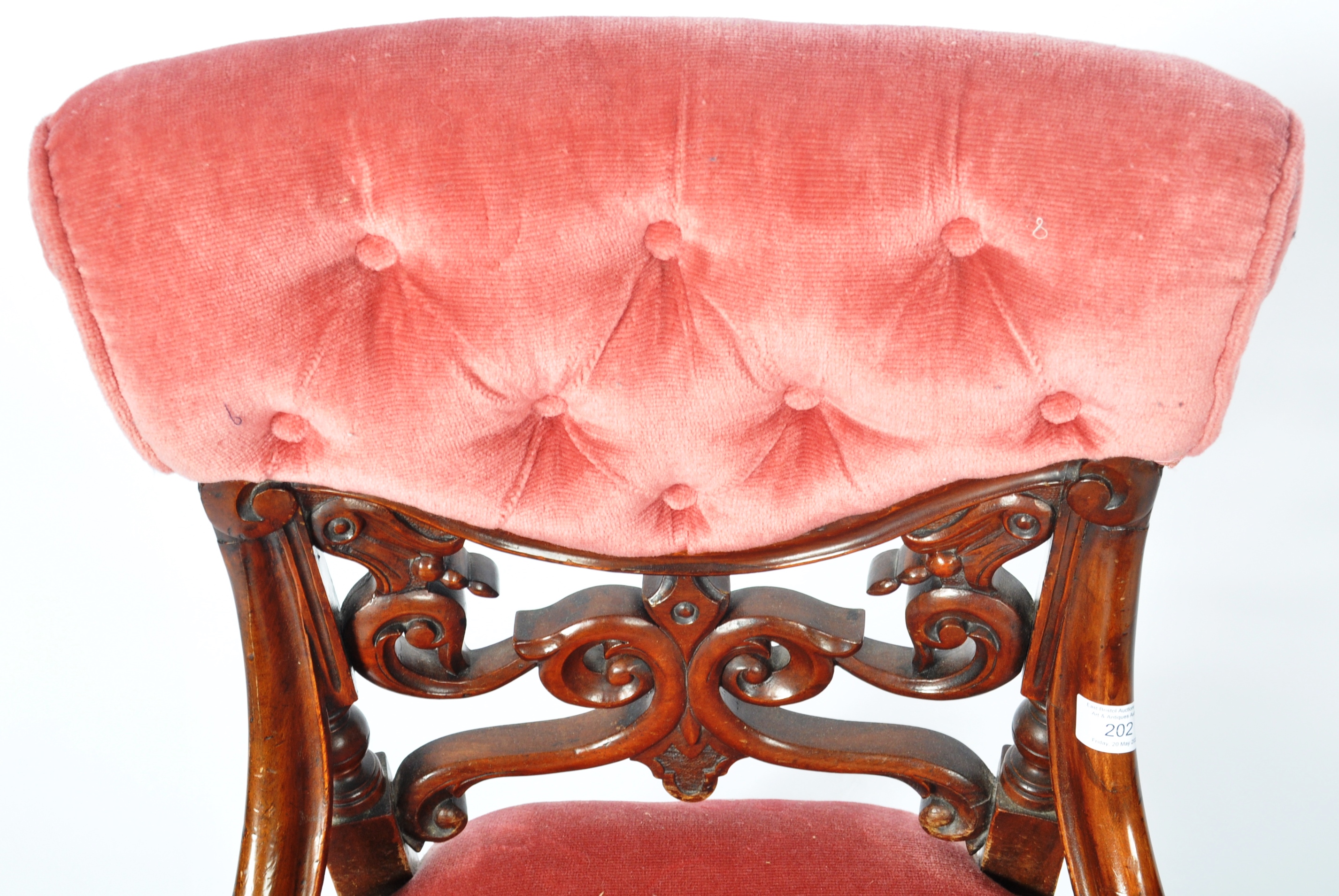 19TH CENTURY VICTORIAN MAHOGANY NURSING CHAIR - Image 3 of 8