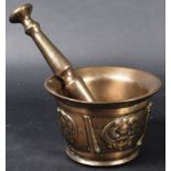 17TH CENTURY BRONZE APOTHECARY PESTLE & MORTAR