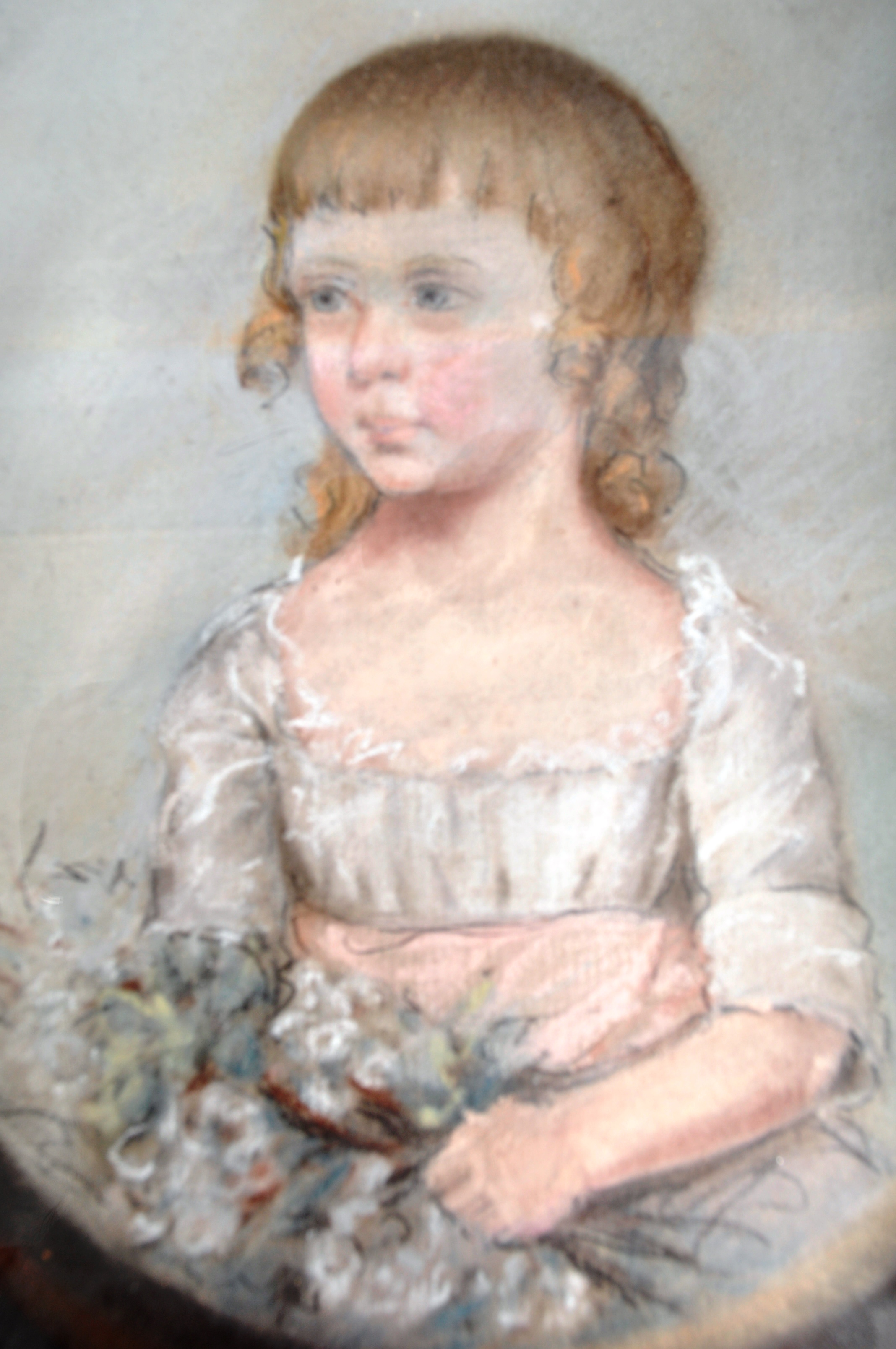 18TH CENTURY GEORGE III PASTEL PORTRAIT OF A YOUNG GIRL - Image 4 of 6