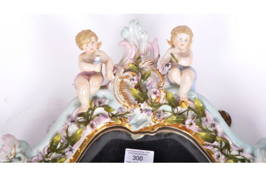PAIR OF 19TH CENTURY MEISSEN MANNER PORCELAIN MIRRORS - Image 3 of 9