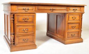 19TH CENTURY FRENCH WALNUT TWIN PEDESTAL DESK