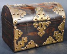 STRIKING COROMANDEL DOMED TEA CADDY WITH BRONZE MOUNTS