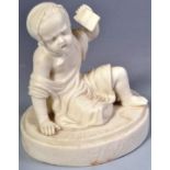 19TH CENTURY PARIAN WARE FIGURE OF A YOUNG CHILD