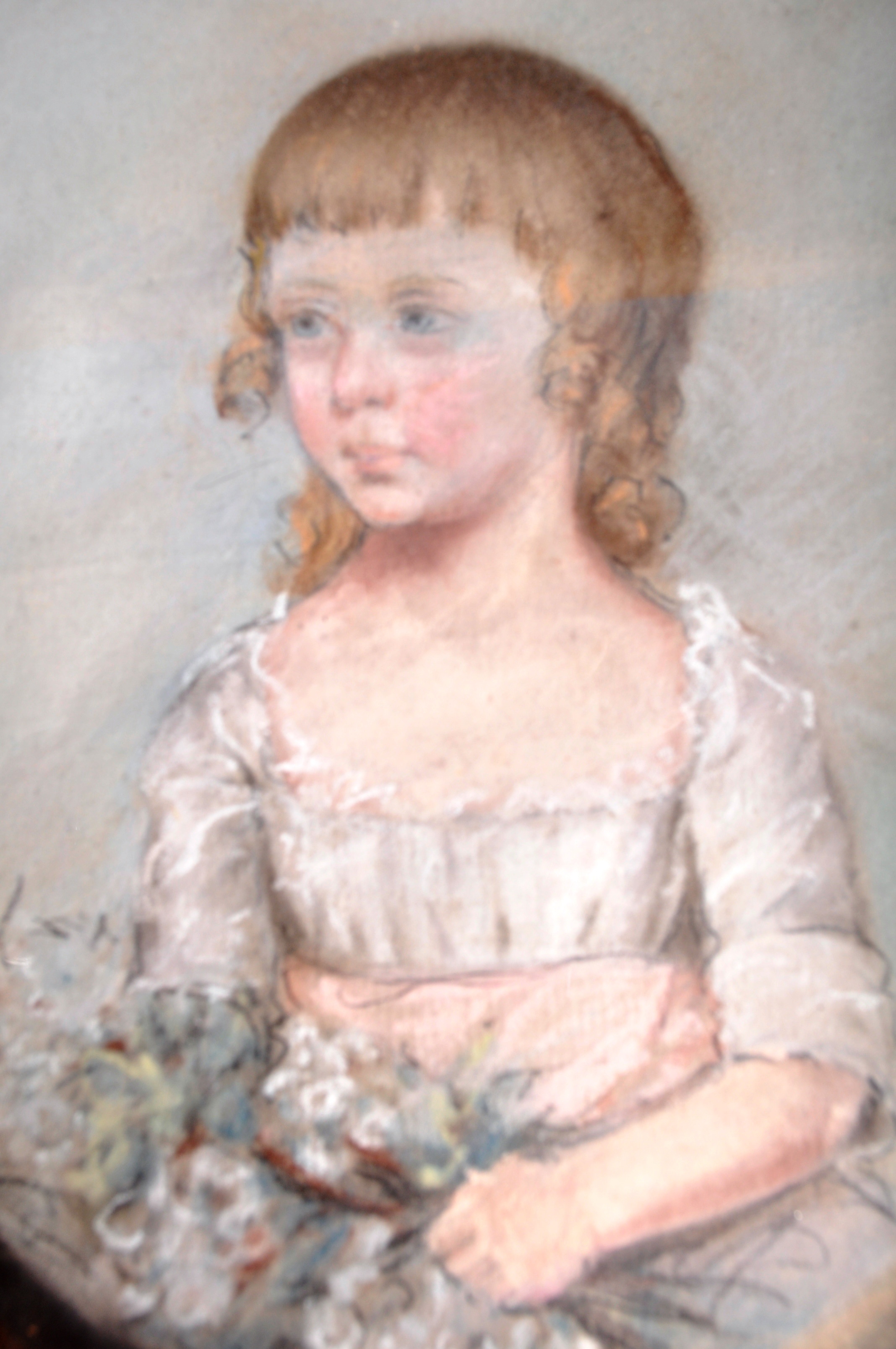 18TH CENTURY GEORGE III PASTEL PORTRAIT OF A YOUNG GIRL - Image 3 of 6