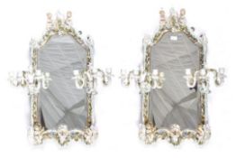 PAIR OF 19TH CENTURY MEISSEN MANNER PORCELAIN MIRRORS