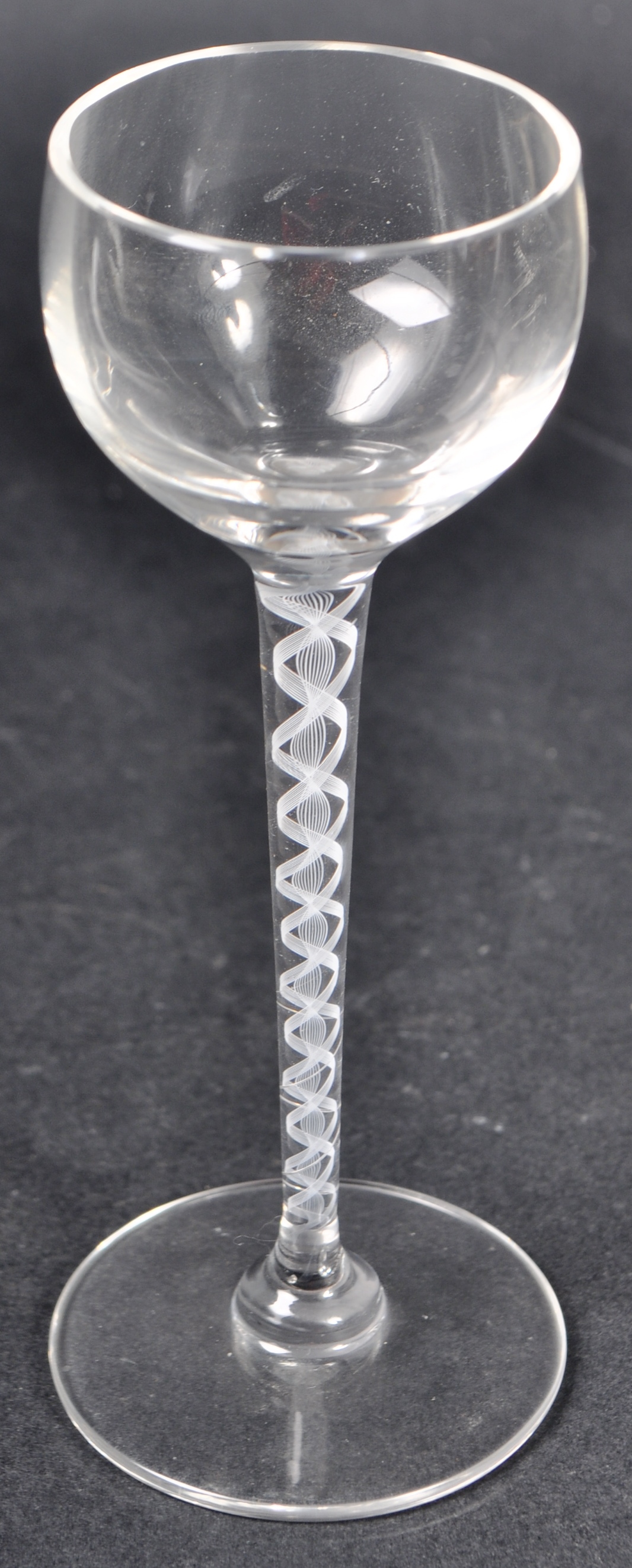 18TH CENTURY DOUBLE AIR TWIST STEM WINE DRINKING GLASS - Image 6 of 6