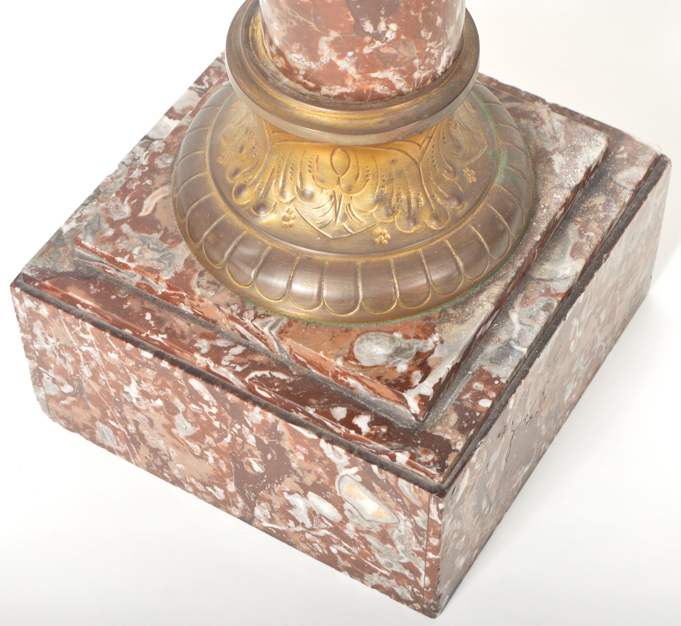 19TH CENTURY VICTORIAN MOTTLED RED AND GREY MARBLE JARDINIERE - Image 4 of 7