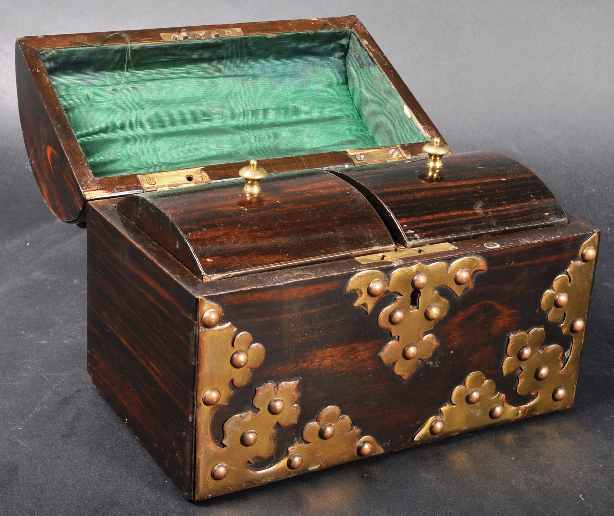 STRIKING COROMANDEL DOMED TEA CADDY WITH BRONZE MOUNTS - Image 2 of 9