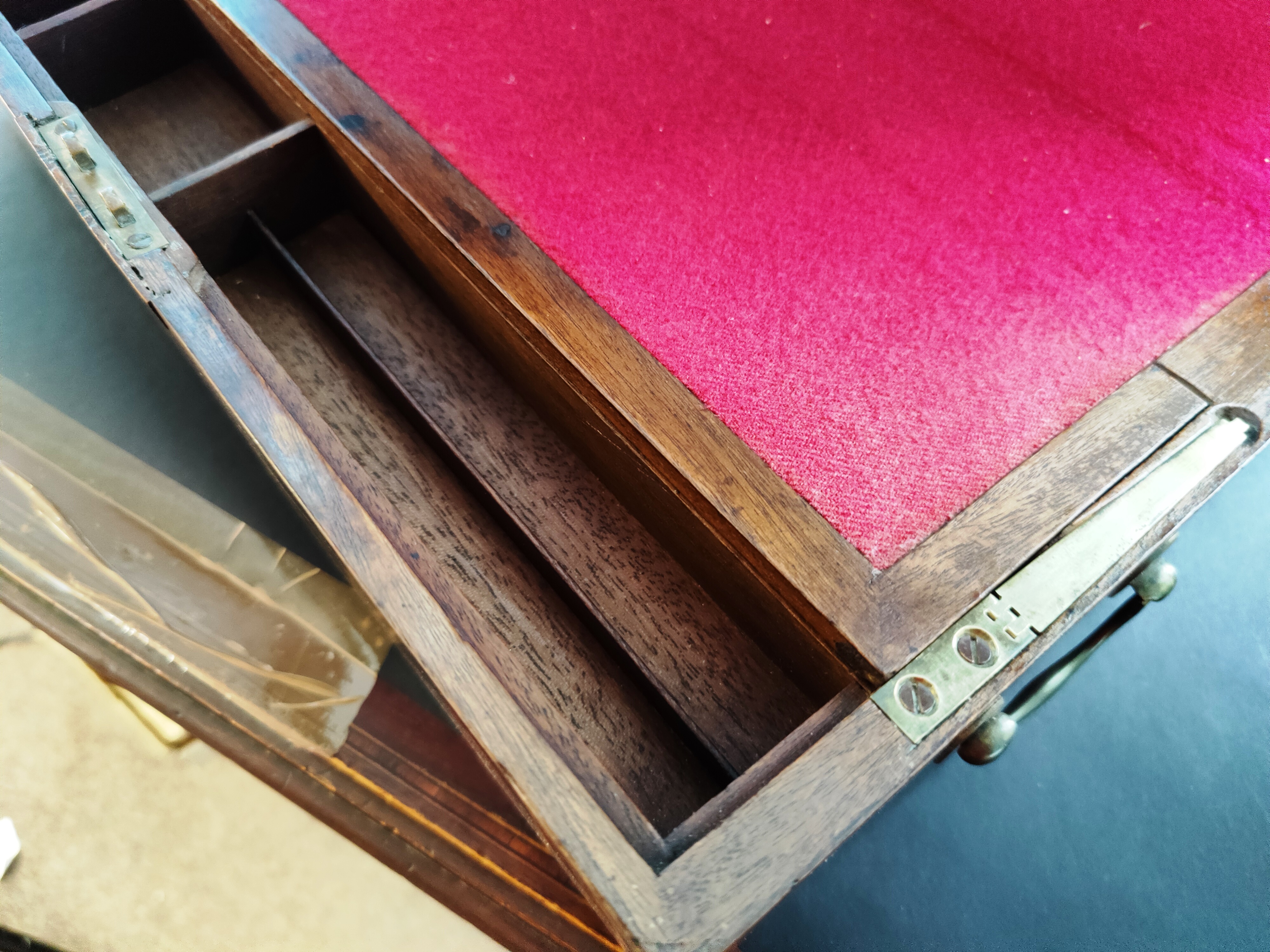GEORGE III CAMPAIGN WRITING SLOPE WITH READING STAND - Image 4 of 6