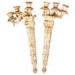 PAIR OF19TH CENTURY VICTORIAN CAST IRON WALL SCONCES