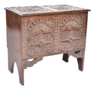 17TH CENTURY CARVED OAK COFFER BOX