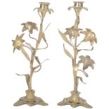 MATCHING PAIR OF 19TH CENTURY FRENCH BRASS CANDLESTICKS