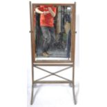 20TH CENTURY EDWARDIAN MAHOGANY X-FRAMED CHEVAL MIRROR