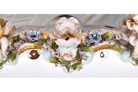 PAIR OF 19TH CENTURY MEISSEN MANNER PORCELAIN MIRRORS - Image 8 of 9