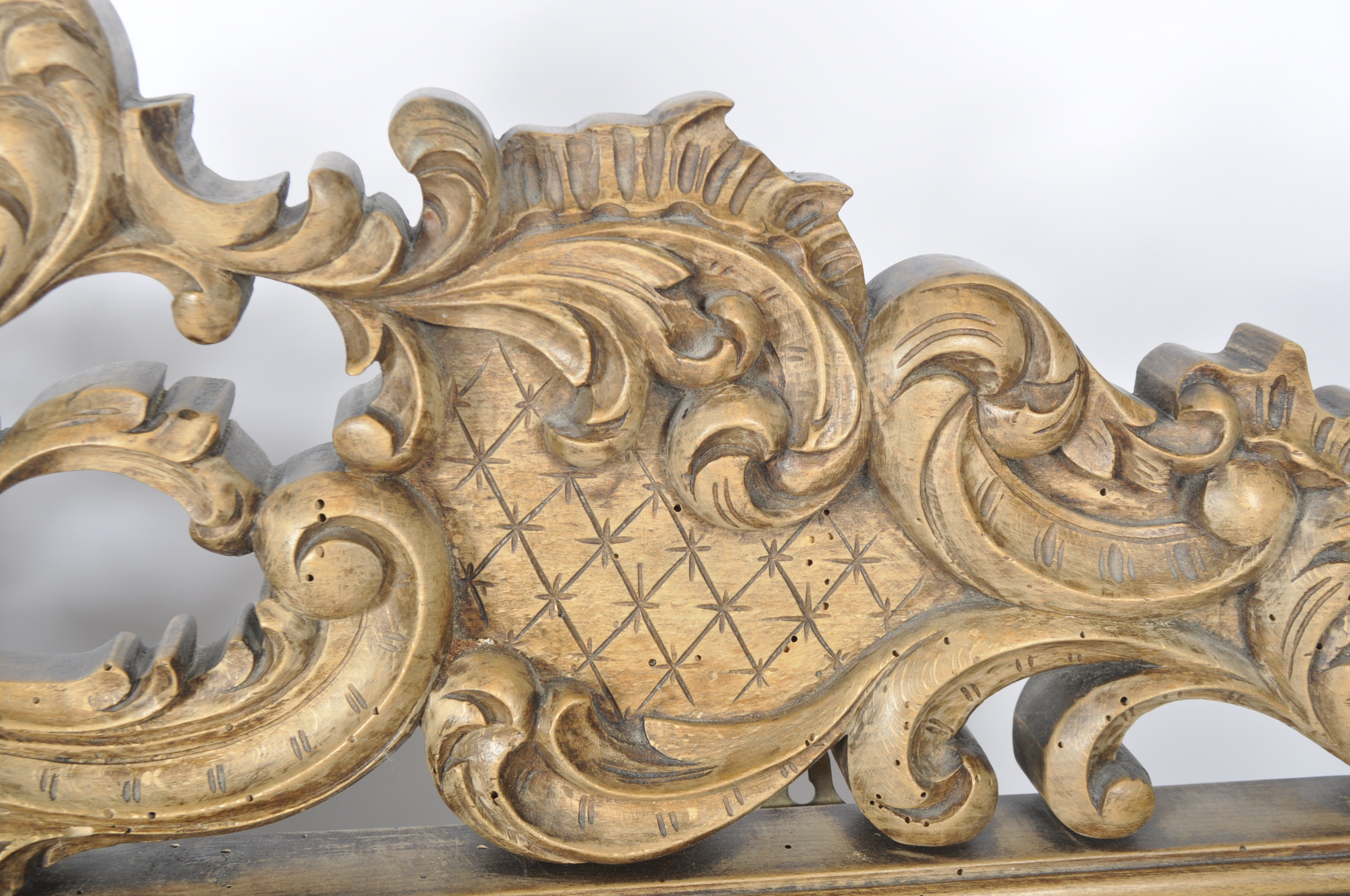 19TH CENTURY FRENCH WALNUT CARVED HEADBOARD - Image 4 of 6