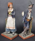 PAIR OF 19TH CENTURY PAPIER MACHE HAND PAINTED FIGURES