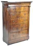 LARGE 19TH CENTURY FRENCH EMPIRE REVIVAL MAHOGANY CHEST OF DRAWERS