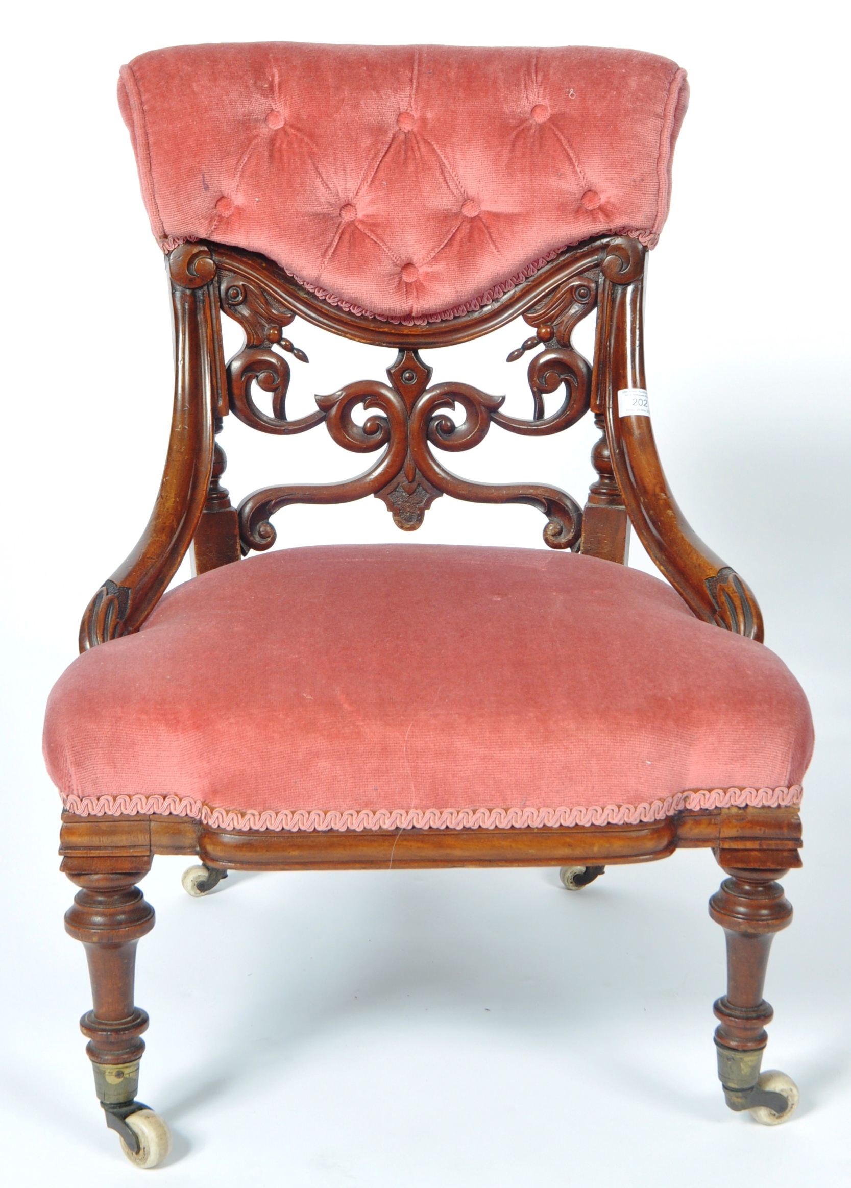 19TH CENTURY VICTORIAN MAHOGANY NURSING CHAIR - Image 5 of 8