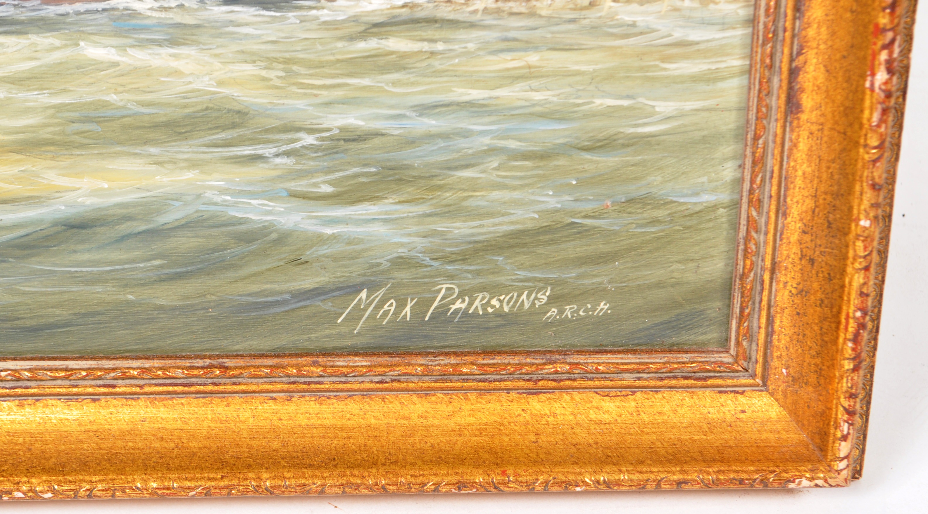 MAX PARSONS ARCA - OIL ON BOARD MARITIME SCENE - Image 5 of 6