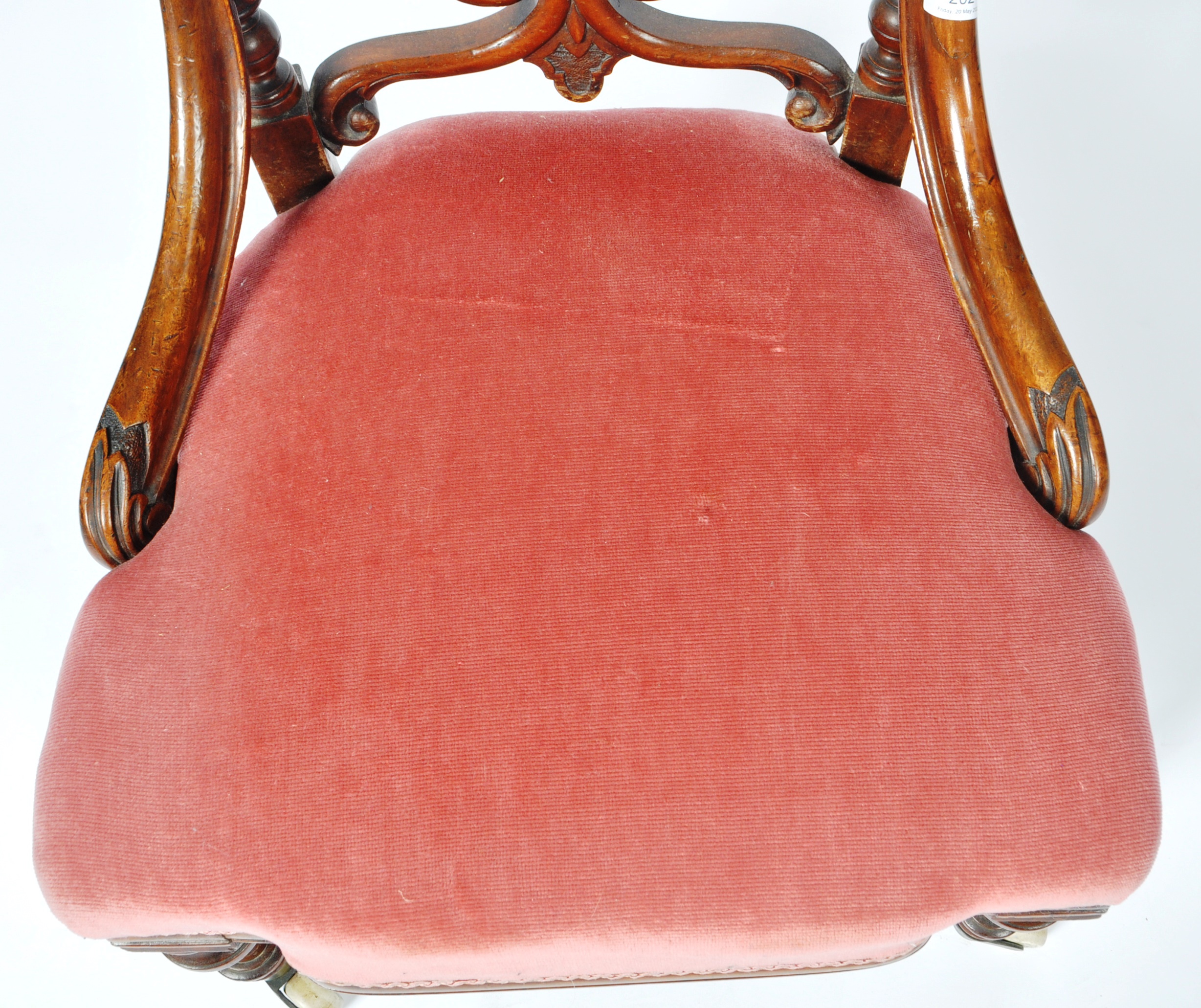 19TH CENTURY VICTORIAN MAHOGANY NURSING CHAIR - Image 4 of 8