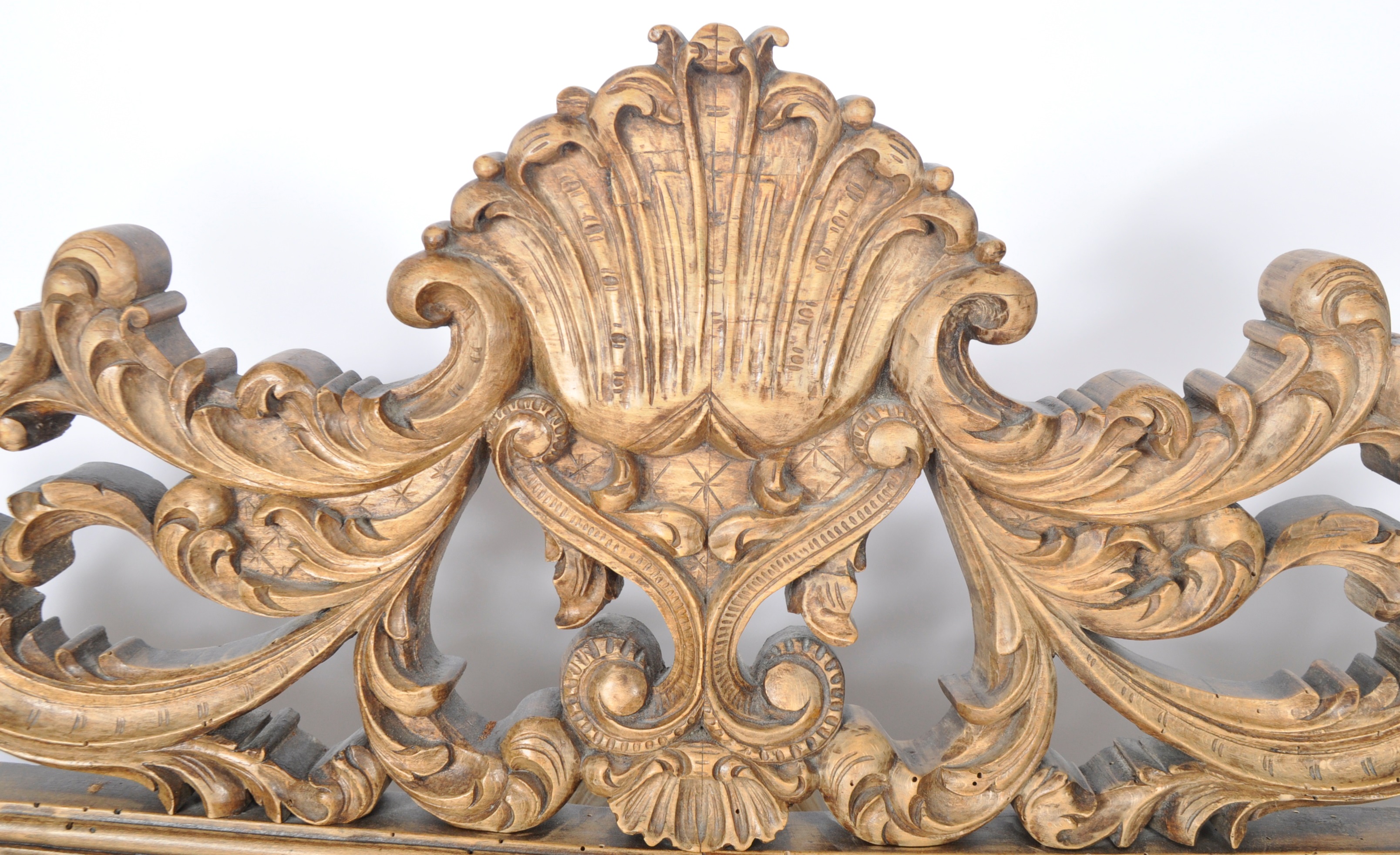 19TH CENTURY FRENCH WALNUT CARVED HEADBOARD - Image 2 of 6
