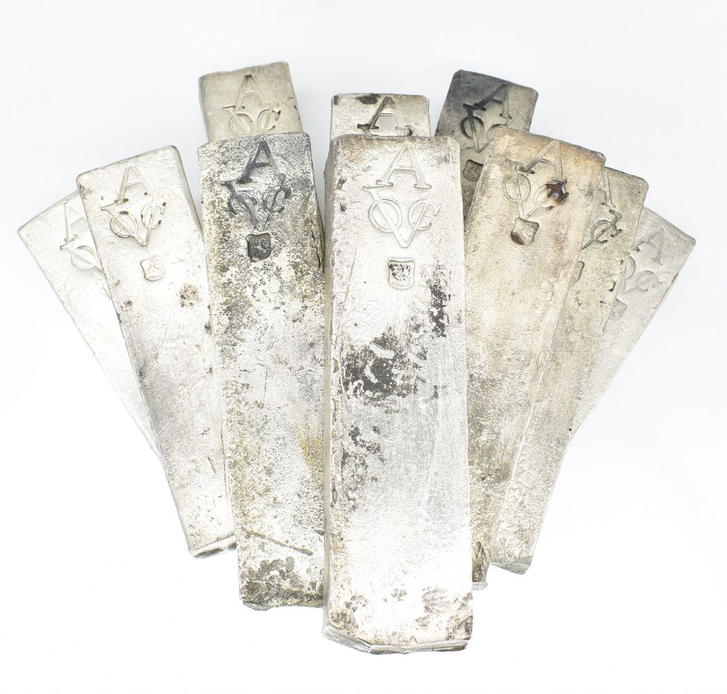 Private Collection - Dutch V.O.C. Silver Ingots Rooswijk Cargo - 1739