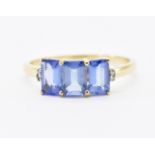 HALLMARKED 9CT GOLD & TANZANITE RING