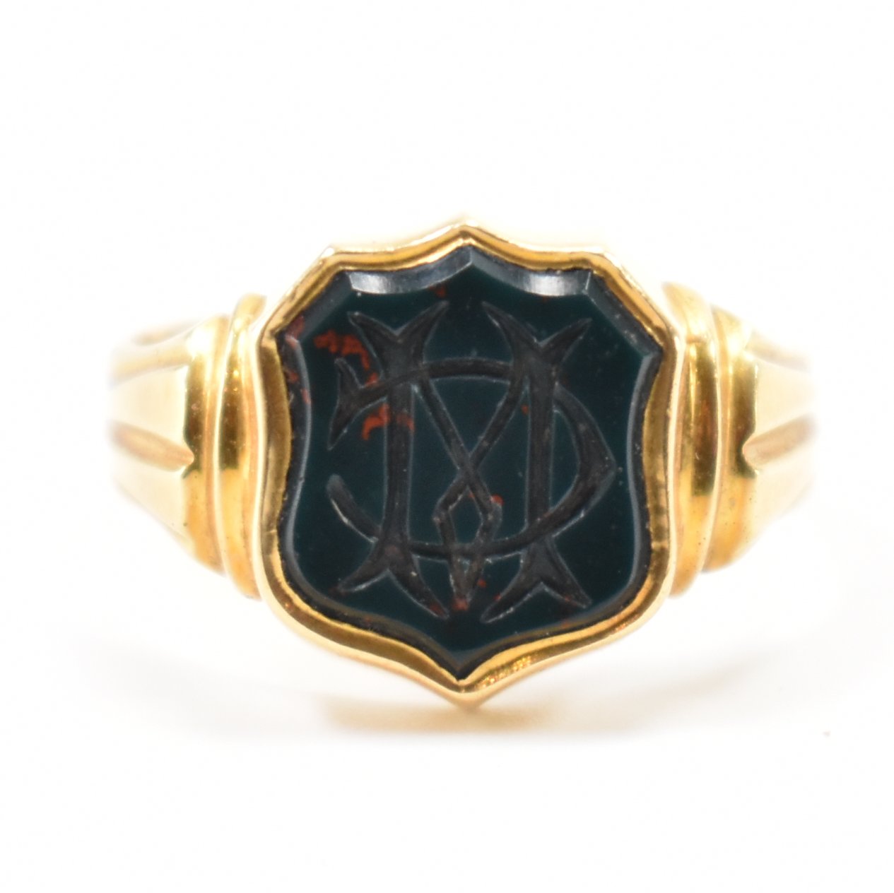 VICTORIAN 18CT GOLD & BLOOD STONE SIGNET RING
