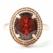 HALLMARKED 9CT GOLD & GARNET RING