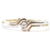 HALLMARKED 9CT GOLD & DIAMOND SOLITAIRE RING