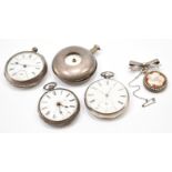 ASSORTMENT OF ANTIQUE SILVER POCKET WATCHES