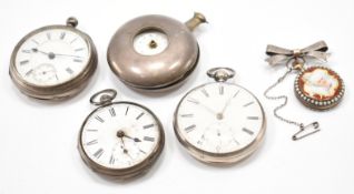 ASSORTMENT OF ANTIQUE SILVER POCKET WATCHES