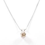 18CT WHITE GOLD & DIAMOND PENDANT NECKLACE