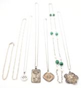 ASSORTMENT OF SILVER NECKLACES