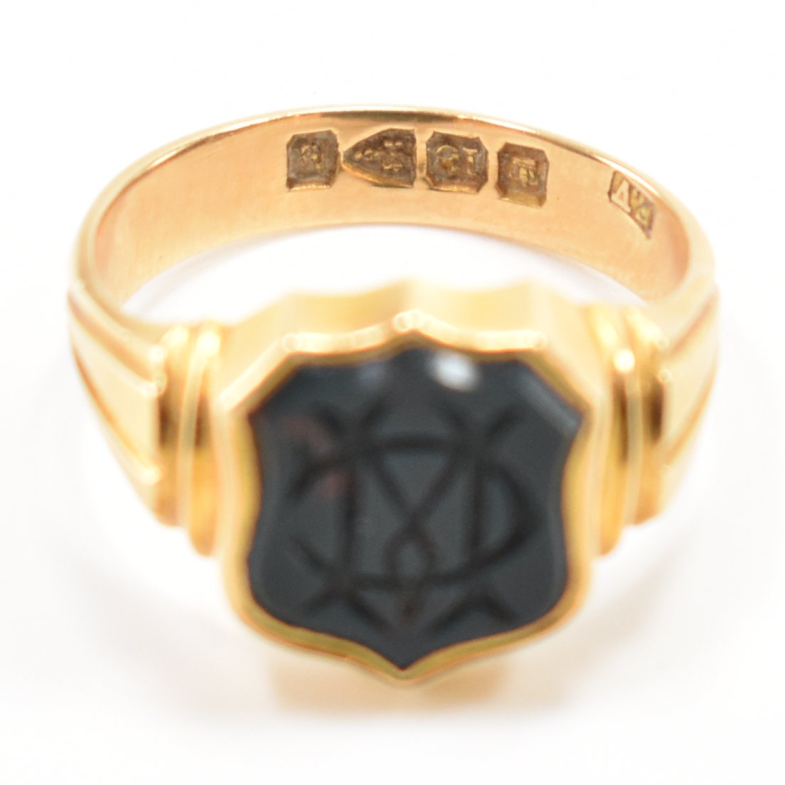 VICTORIAN 18CT GOLD & BLOOD STONE SIGNET RING - Image 7 of 9