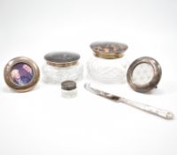GROUP OF 1920S SILVER DRESSING TABLE ITEMS