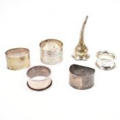 ASSORTMENT OF SILVER NAPKIN RINGS