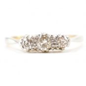 18CT GOLD PLATINUM & DIAMOND 3 STONE RING