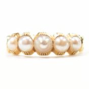 VICTORIAN GOLD FIVE STONE PEARL RING