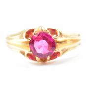 ANTIQUE GOLD & SYNTHETIC RUBY RING