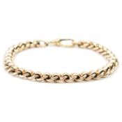 HALLMARKED 9CT GOLD FANCY LINK CHAIN BRACELET