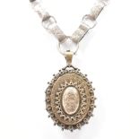 HALLMARKED VICTORIAN SILVER LOCKET COLLAR NECKLACE