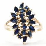 HALLMARKED SAPPHIRE CLUSTER RING