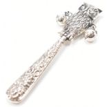 SILVER OWL BABY RATTLE