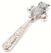 SILVER OWL BABY RATTLE