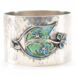 WHITE METAL ARTS & CRAFTS ENAMEL NAPKIN RING